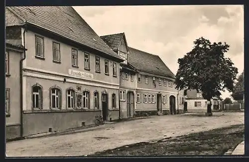 AK Crawinkel /Arnstadt, Markt mit Gasthaus Gemeinde-Schenke