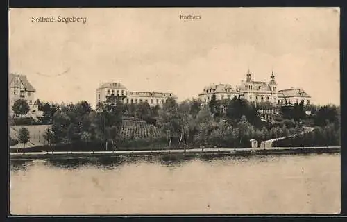 AK Solbad Segeberg, Kurhaus-Panorama vom Wasser aus