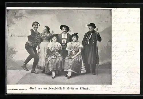 AK Gebrüder Albrecht, Gruss aus der Singspielhalle