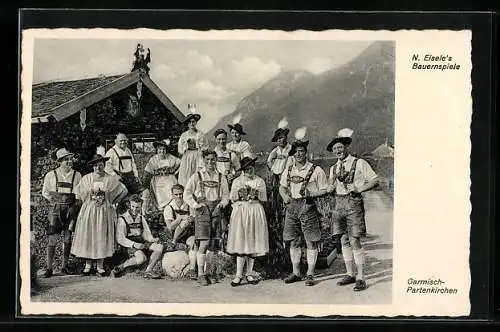 AK Trachtenkapelle N. Eisele's Bauernspiele aus Garmisch-Partenkirchen