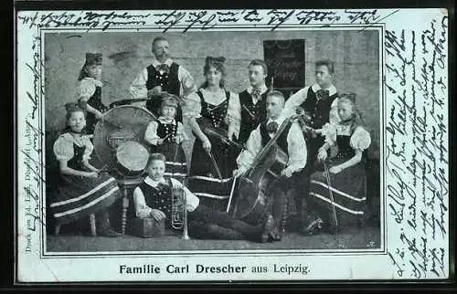 AK Leipzig, Familie Carl Drescher, Trachtenkapelle