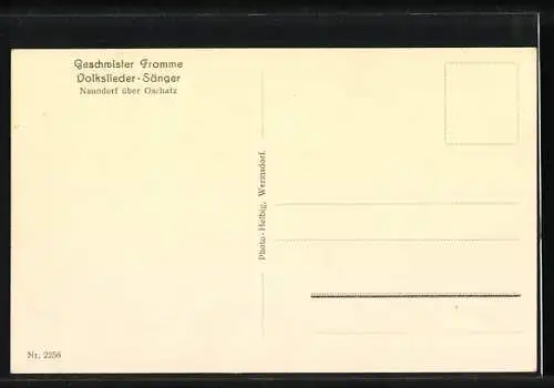 AK Geschwister Fromme, Volkslieder Sänger aus Naundorf