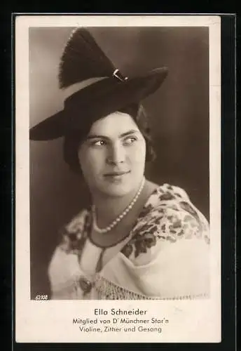 AK Ella Schneider von D`Münchner Star`n, Portrait