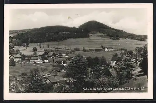 AK Nd. Lichtenwalde, Ortsansicht im Tal mit Lausche