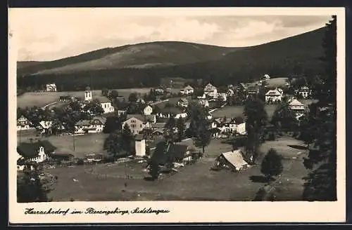 AK Harrachsdorf /Riesengebirge, Ortsansicht aus der Vogelschau