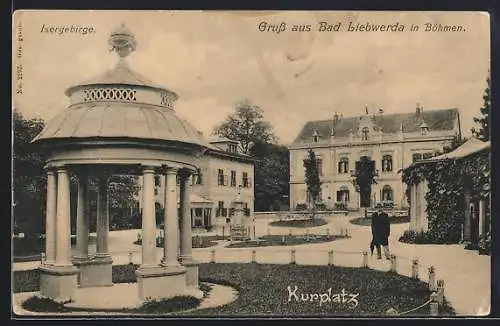 AK Bad Liebwerda / Lazne Libverda, Blick auf den Kurplatz