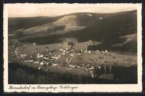 AK Harrachsdorf, Blick auf den Ort im Riesengebirge