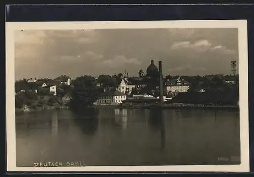 AK Deutsch Gabel / Jablone v Podjestedi, Blick zum Ort vom Ufer aus