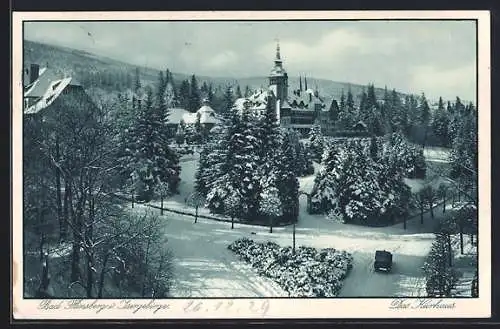 AK Bad Flinsberg /Isergeb., Das verschneite Kurhaus