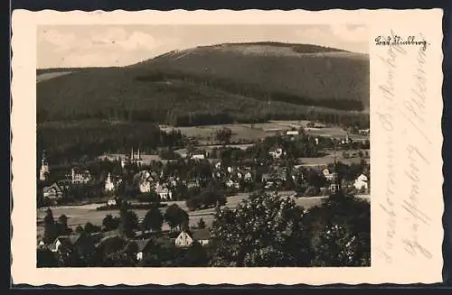AK Bad Flinsberg /Isergebirge, Ortsansicht mit dem Heufuder