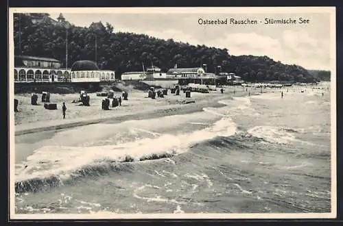 AK Rauschen /Ostsee, Stürmische See