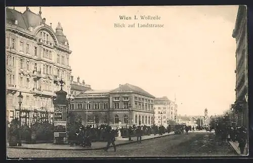 AK Wien, Wollzeile-Blick auf Landstrasse