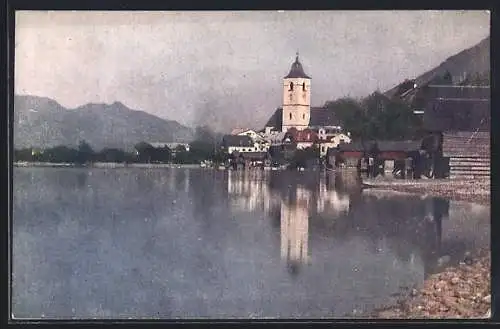 AK St. Wolfgang, Blick von Osten auf die Ortschaft