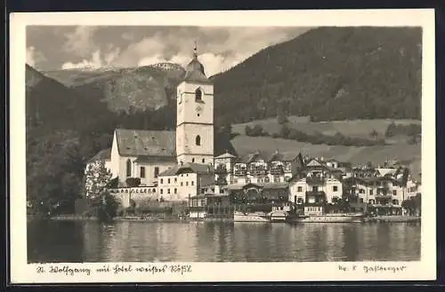 AK St. Wolfgang, Ortsansicht mit Hotel Weisses Rössl