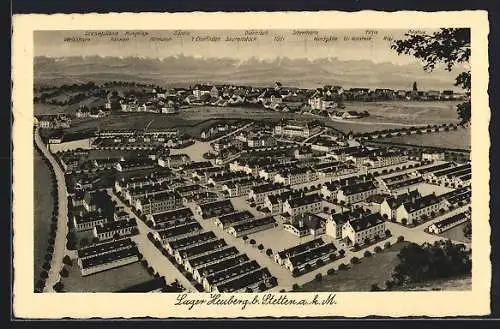 AK Heuberg / Stetten, Blick auf das Lager m. Gebirgspanorama