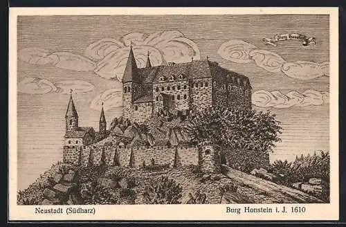 AK Neustadt / Südharz, Burg Hohenstein 1610