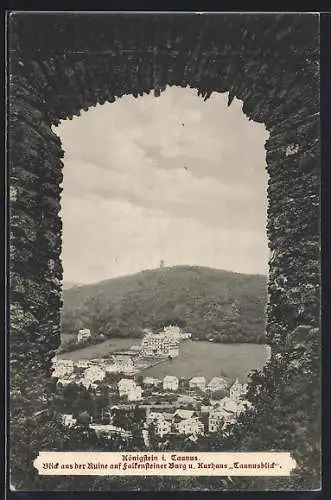 AK Königstein / Taunus, Blick aus der Ruine auf den Ort