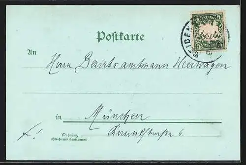 Mondschein-AK Weiden / Oberpfalz, Reste alter Stadtbefestigung