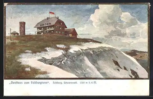 Lithographie Feldberg / Schwarzwald, Gasthaus zum Feldbergturm