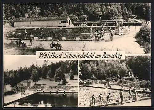 AK Schmiedefeld / Rennsteig, Waldbad, Sprungturm