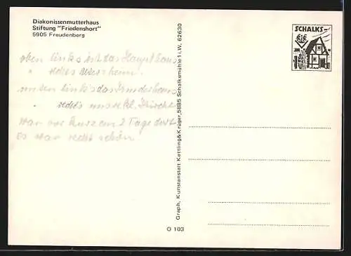 AK Freudenberg / Westfalen, Stiftung Friedenshort, Diakonissenmutterhaus
