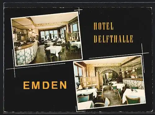 AK Emden / Ostfriesland, Hotel Delfthalle K. Freese, Innenansichten