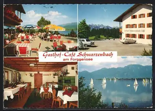 AK Dietringen /Allgäu, Gasthof-Cafe Schwarzenbach, Forggenseepartie