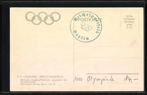 AK Berlin, Reichssportfeld, Olympia 1936, Dietrich Eckardt-Bühne