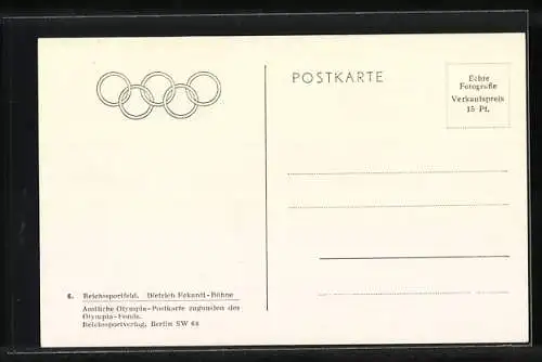 AK Berlin, Reichssportfeld, Olympia 1936, Dietrich Eckardt-Bühne