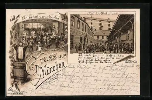 Lithographie München, Münchner Hofbräuhaus