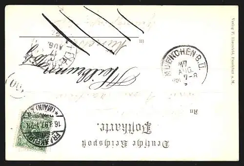 AK Frankfurt a. Main, Totalansicht mit Kirche