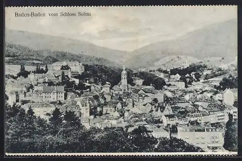 AK Baden-Baden, Teilansicht vom Schloss Solms aus