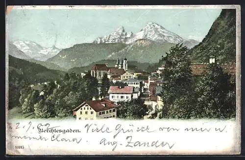 AK Berchtesgaden, Teilansicht mit Kirche