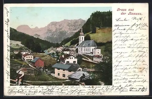 AK Ramsau / Berchtesgaden, Panorama mit Reiteralpe