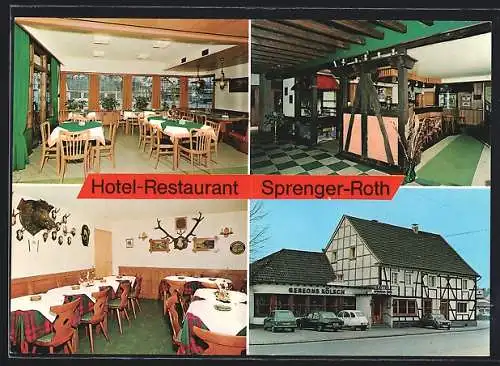 AK Hartegasse /Bez. Köln, Hotel-Restaurant Sprenger-Roth, Speisesaal