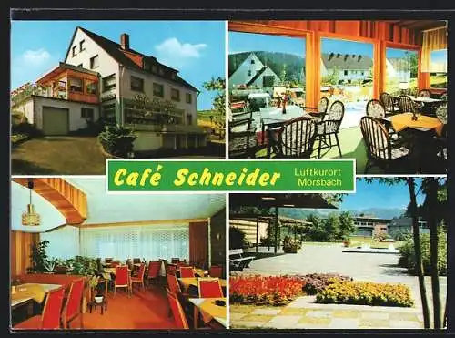 AK Morsbach / Sieg, vier Ansichten vom Cafè Schneider