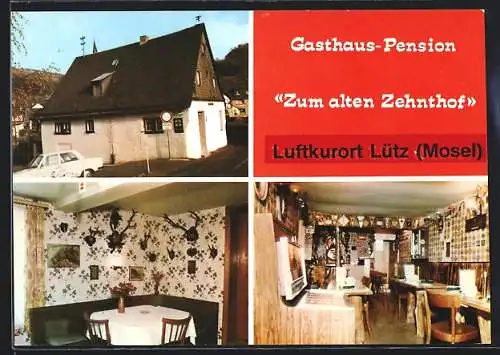 AK Lütz /Mosel, Gasthaus-Pension Zum alten Zehnthof, Innenansichten