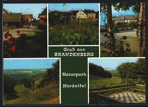 AK Brandenberg /Eifel, Hürtgenwald, Pension Haus Frings, Strassenpartie, Schachbrett