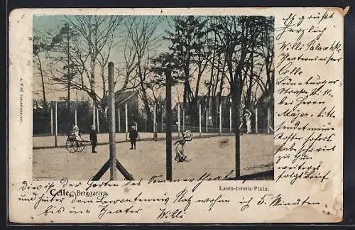 AK Celle, Berggarten, Lawn-Tennis-Platz