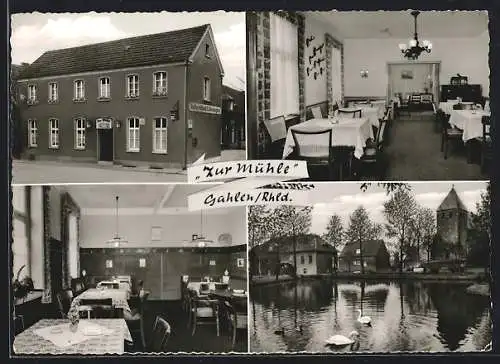 AK Gahlen /Rhld., Gasthaus Zur Mühle, Innenansichten