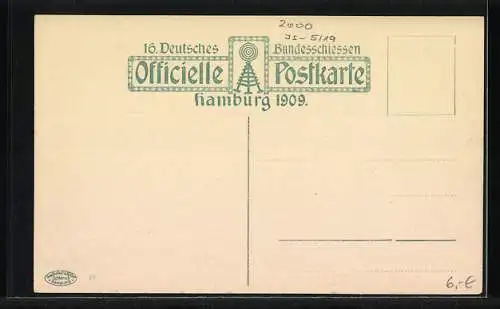 AK Hamburg, Bundesschiessen 1909, Festzug, Hamburg als Fischerdorf