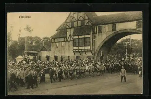 AK Hamburg, 16. Bundesschiessen 1909, Festzug, Musikkapelle