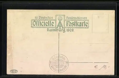 AK Hamburg, 16. Bundesschiessen 1909, Festzug, Musikkapelle