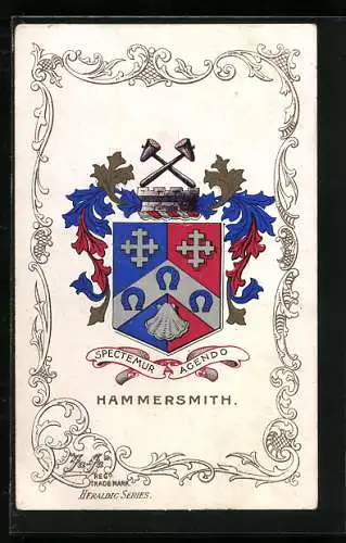 Künstler-AK Wappen von Hammersmith, Spectemur Agendo