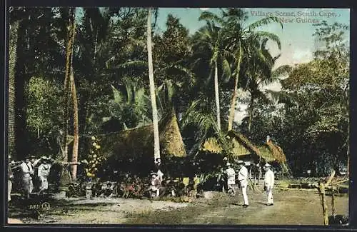 AK New Guinea, South Cape, Village Scene