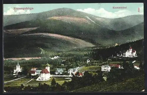 AK Krummhübel, Blick zum Riesengebirge