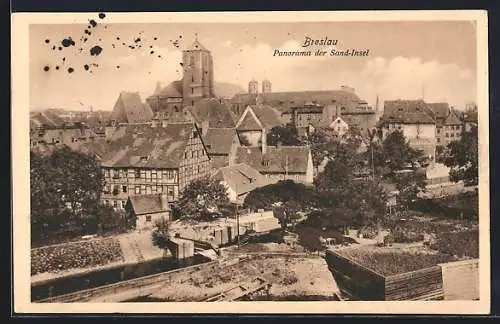 AK Breslau, Panorama der Sand-Insel