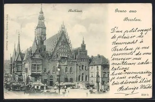 AK Breslau, Blick aufs Rathaus