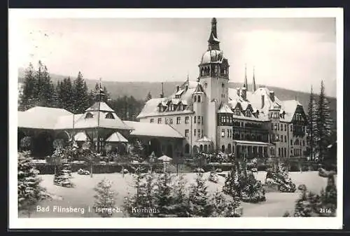 AK Bad Flinsberg i. Isergeb., Blick aufs Kurhaus