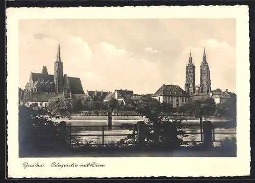 AK Breslau, Deutsches Turn- & Sportfest 1938, Oderpartie mit Dom